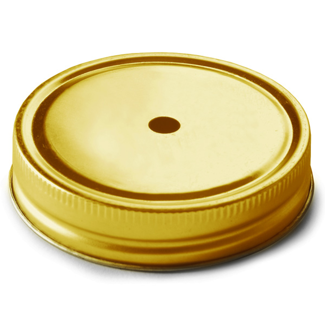 Drinking Jar Lid With Straw Hole Gold