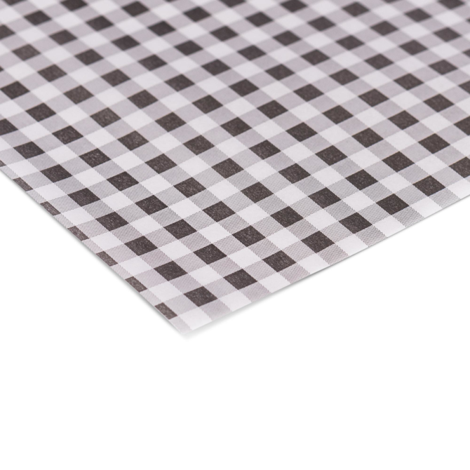 Black Gingham Greaseproof Paper 25 x 20cm