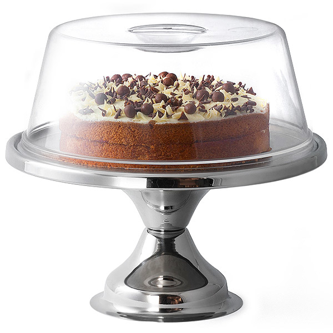 Stainless Steel Cake Stand and Plastic Cake Dome