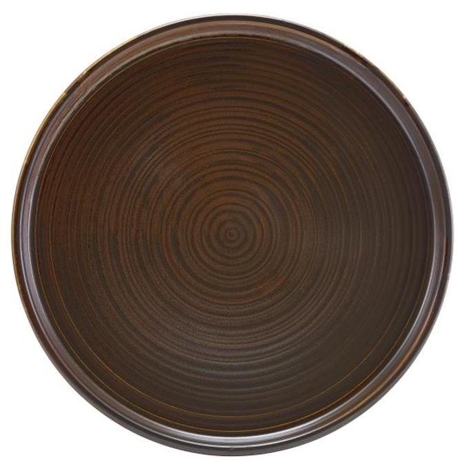 Terra Porcelain Rustic Copper Low Presentation Plate 9.75inch / 25cm
