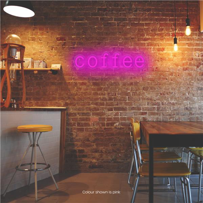 Coffee LED Neon Sign Pink