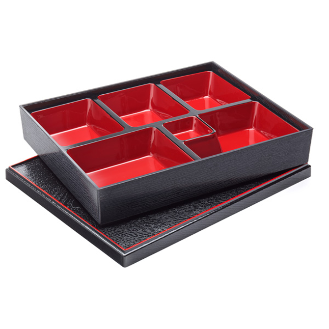 Japanese 6 Compartment Bento Box 31 x 25cm