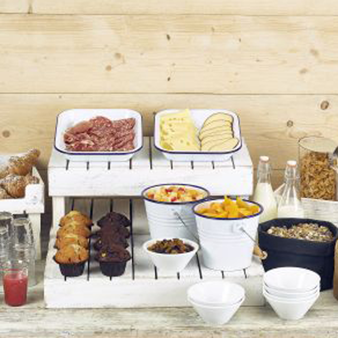 GenWare Wooden Display Crate White Wash Finish 53 x 32 x 8cm