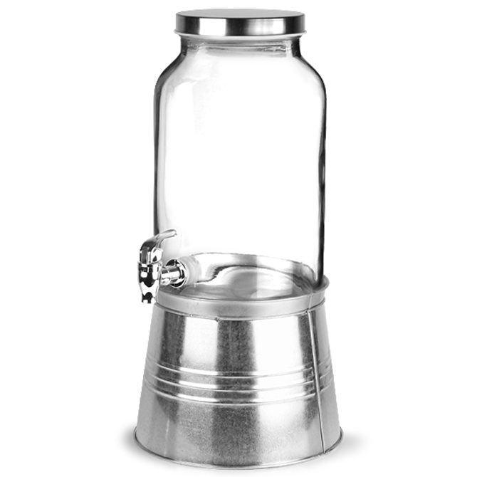 Mason Jar Drinks Dispenser with Ice Bucket Stand 5ltr