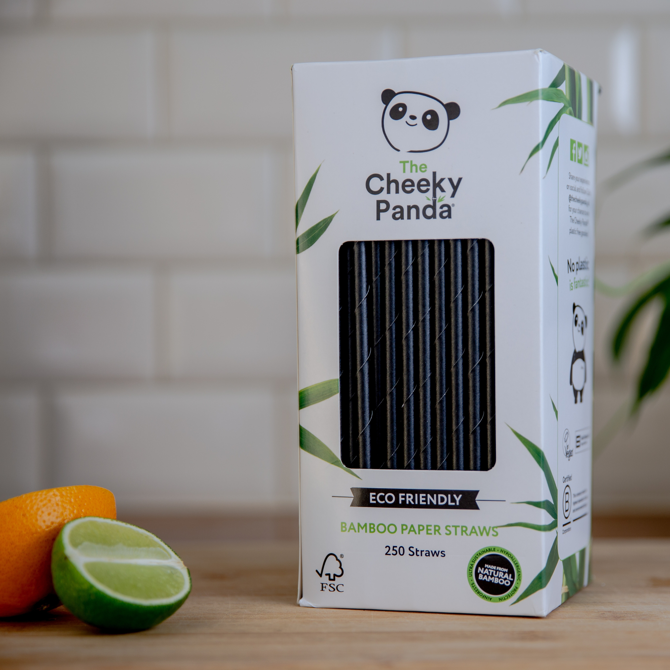 Cheeky Panda Bamboo Paper 6mm Straw Black