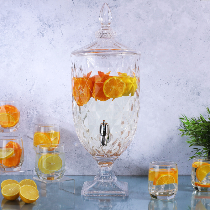Diamond Pattern Crystal Glass Drink Dispenser 4.8ltr