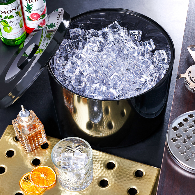 Plastic Insulated Ice Bucket Black 10ltr