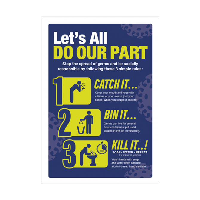 Catch It Kill It Bin It A3 Vinyl Sticker