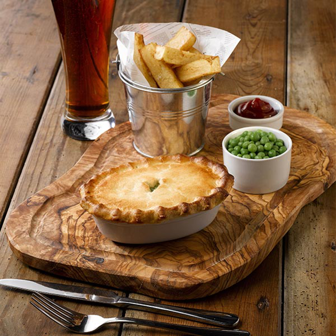 Genware Olive Wood Serving Board with Groove 40 x 21cm