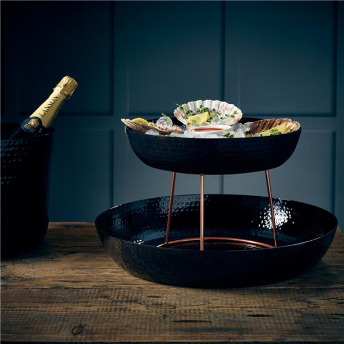 GenWare Black Hammered Aluminium Platter 44cm