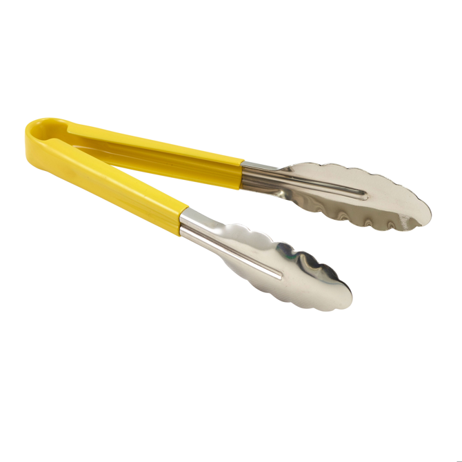 Genware Colour Coded Stainless Steel Tong 31cm Yellow