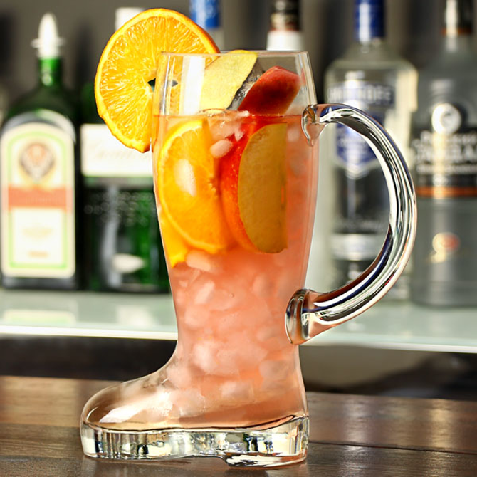 Glass Beer Boot with Handle 1.75 Pint
