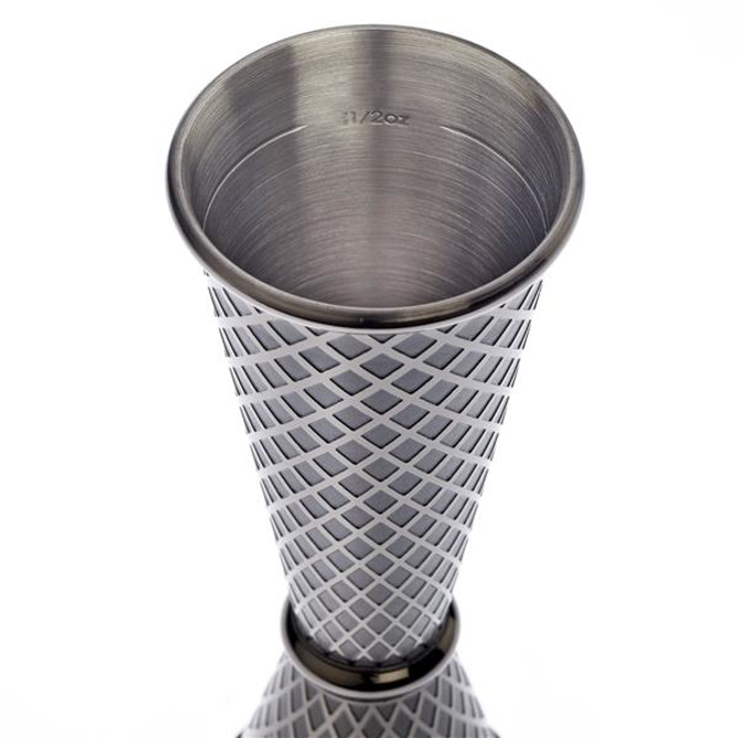 Diamond Lattice Japanese Jigger Black 1 x 2oz