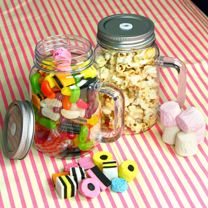 Plastic Mason Drinking Jar Glasses 20oz / 568ml