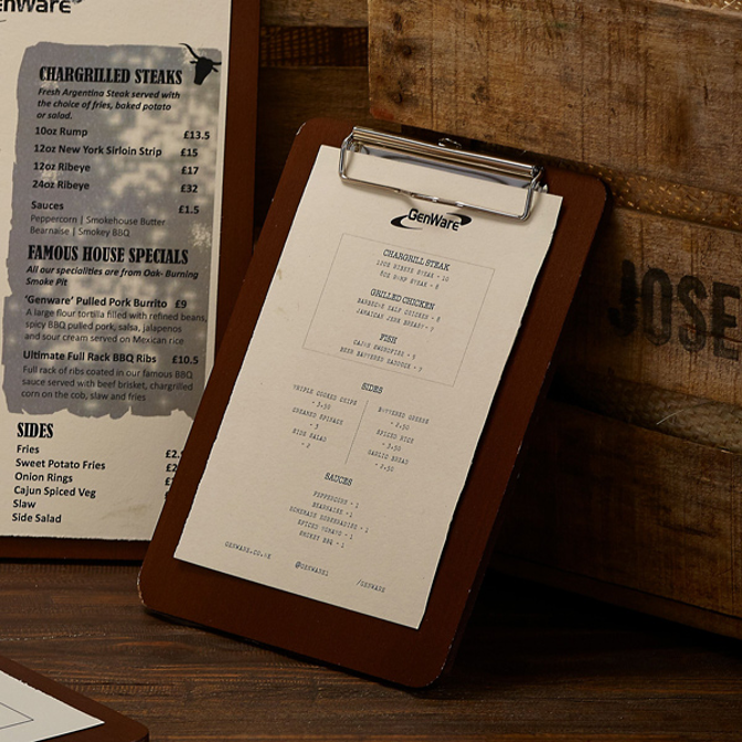 Wooden Menu Clipboard A5