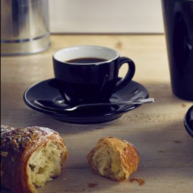 Genware Bowl Shaped Cup Black 3oz / 90ml