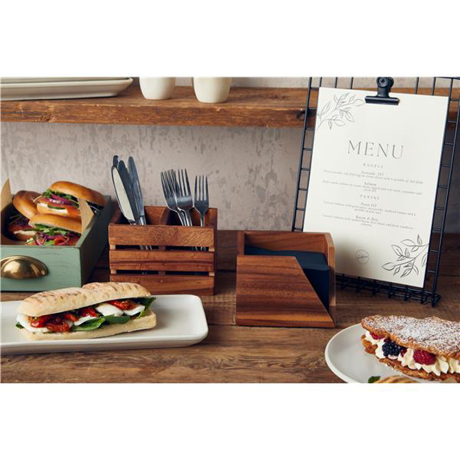 GenWare Acacia Wood Serviette Holder 14 x 10cm