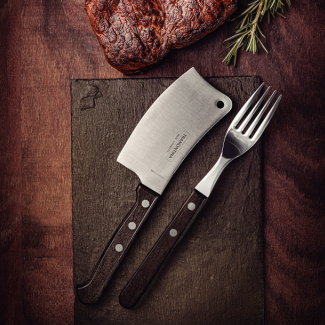 Tomahawk Steak Knife Polywood Dark Brown