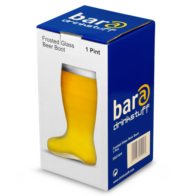 Frosted Glass Beer Boot 18oz / 510ml