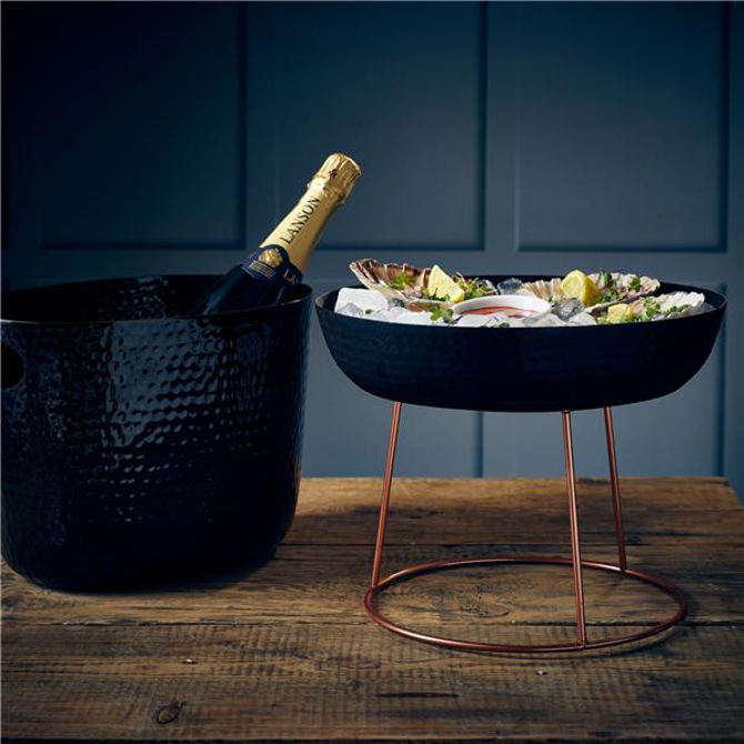 GenWare Black Hammered Aluminium Platter 31cm
