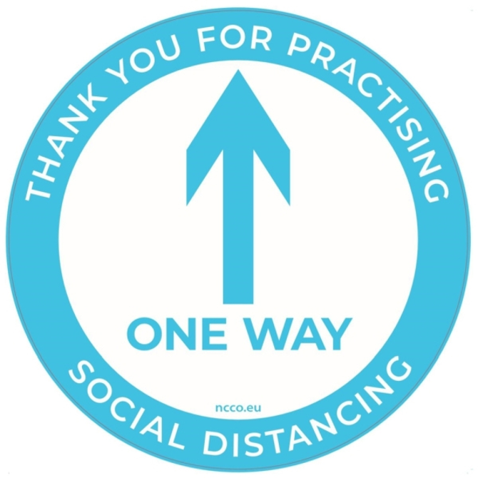 Safe Distance Arrow Floor Graphic