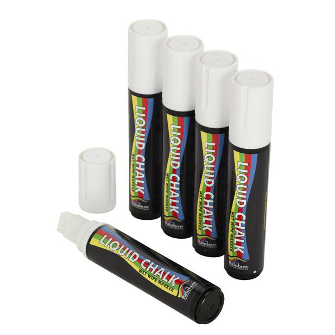 Chisel Tip Chalk Pen White 15mm - Pack of 5