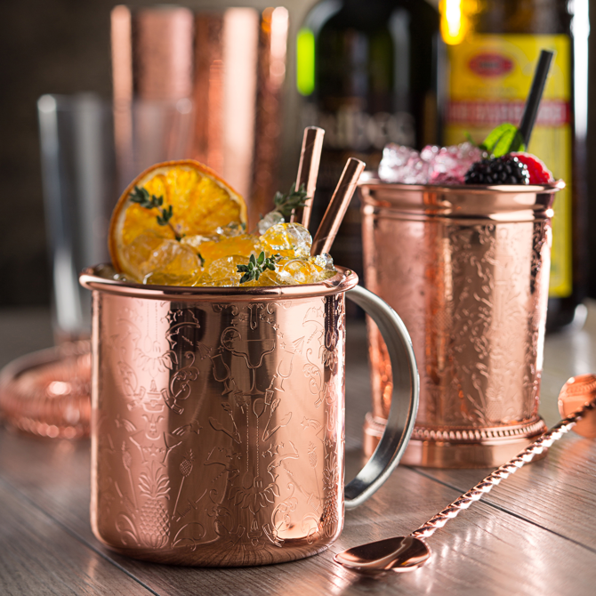 Utopia Chased Copper Mug 17oz / 480ml