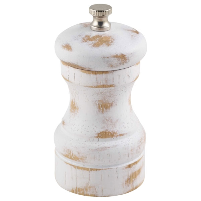 Genware White Wash Salt or Pepper Grinder