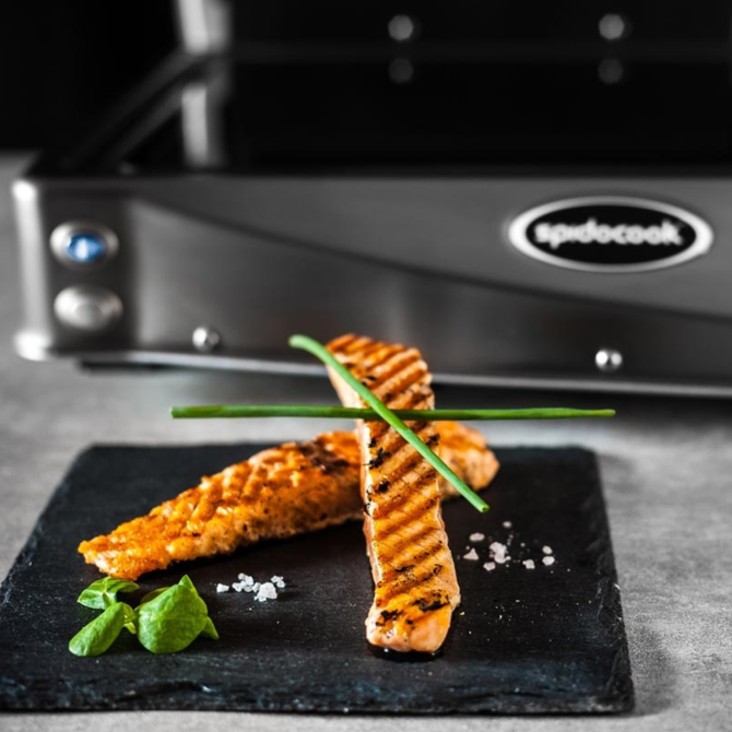 Spidocook Spidoglass Black Ribbed Top Plate SP020PR Double Grill