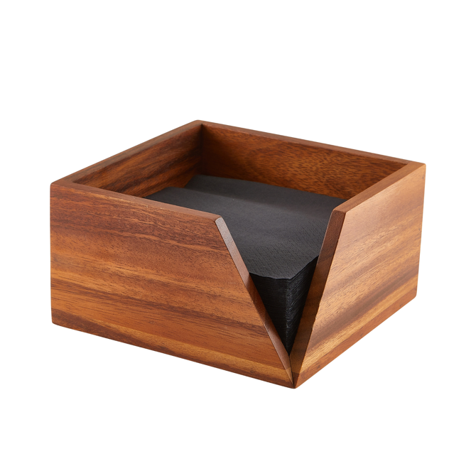 GenWare Acacia Wood Serviette Holder 18.6 x 10cm