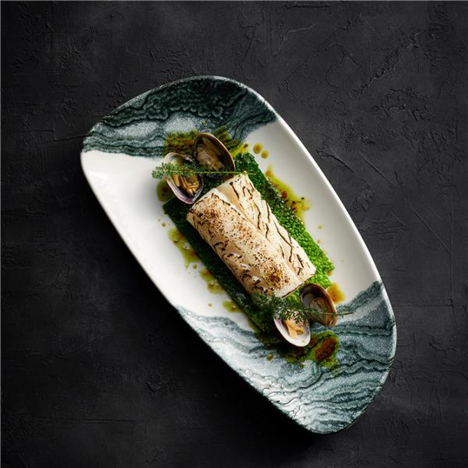 Tide Black Chefs Geo Plate 11.75 x 6.125inch / 29.85 x 15.55cm