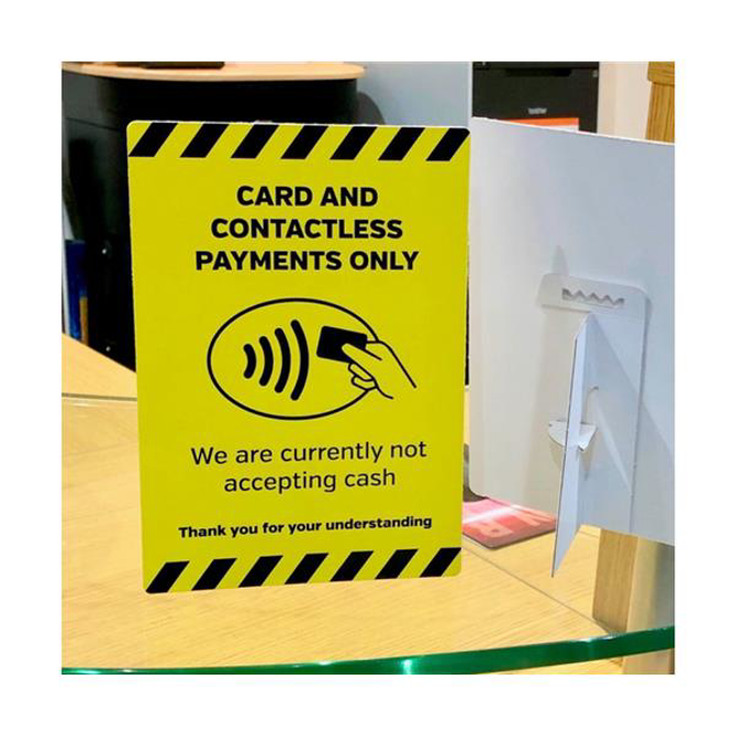Card & Contactless Payments Only A4 Freestanding Counter Top Sign