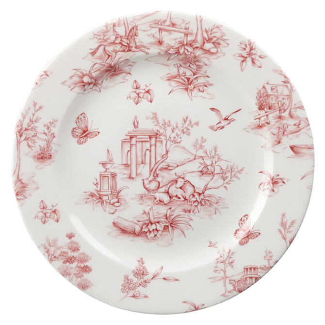 Churchill Vintage Prints Cranberry Toile Tea Plate 8.2 Inch / 21cm