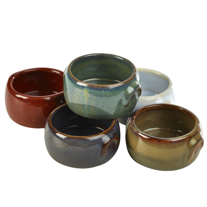 Terra Stoneware Rustic Butter Pot Blue 3oz / 90ml