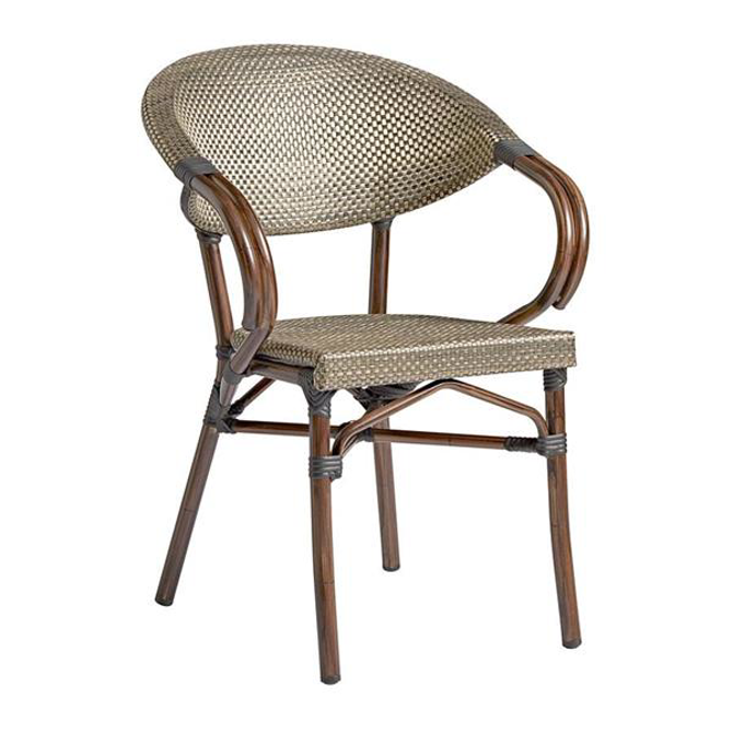 Panda Arm Chair Gold & Black Weave