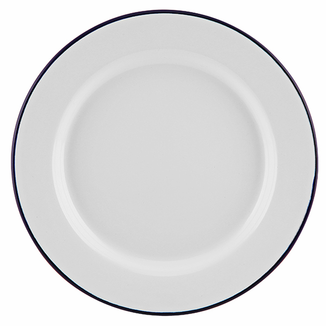 Enamel Wide Rim Plate White 26cm