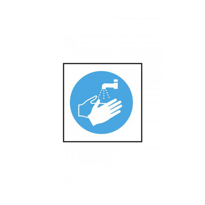 Wash Hand Symbol Self Adhesive Vinyl Sticker 10 x 10cm