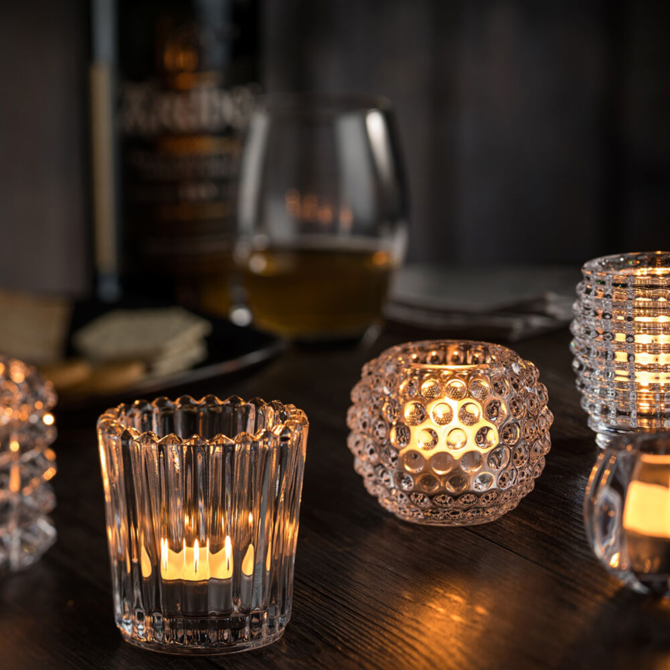 Large Ribbed Clear Nightlight Holder