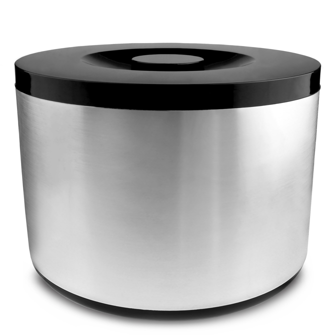 10 Litre Plastic Ice Bucket Brushed Aluminium Effect