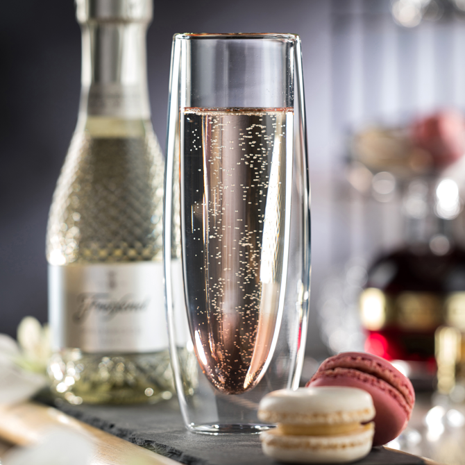 Double Walled Stemless Champagne Glasses 6oz / 160ml
