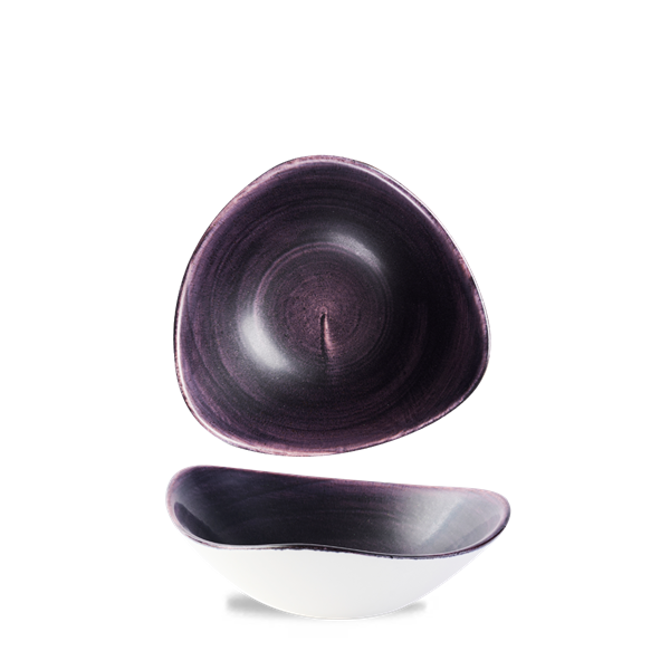 Stonecast Patina Deep Purple Triangle Bowl 9.25inch 600ml 21oz / 23.5cm