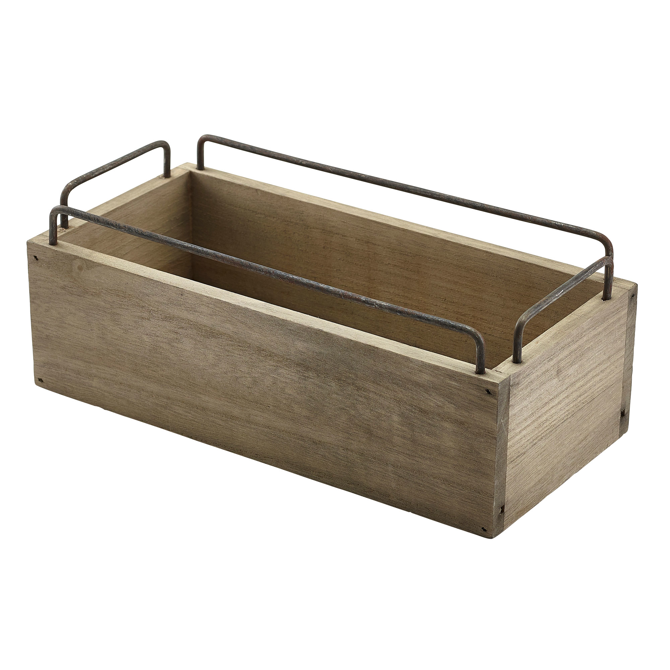 Industrial Wooden Condiment Crate 10inch / 25cm