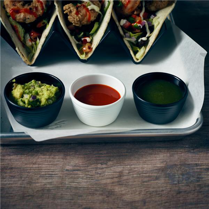 GenWare Melamine Matt Black Ripple Ramekin 4oz / 113ml