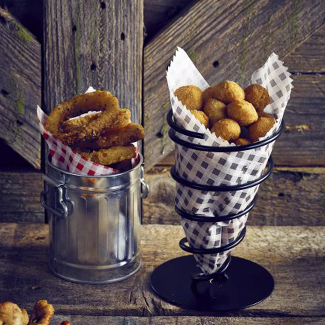 Genware Black Gingham Print Greaseproof Paper Bags 17.5cm