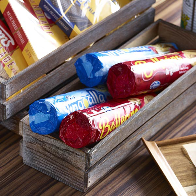 Wooden Food Presentation Crate 34 x 12 x 7cm