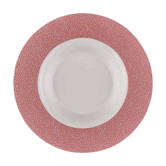 Purity Pearls Pink Rimmed Bowl 9.5inch / 24cm