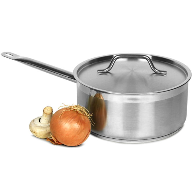 Genware Stainless Steel Saucepan & Lid 5ltr