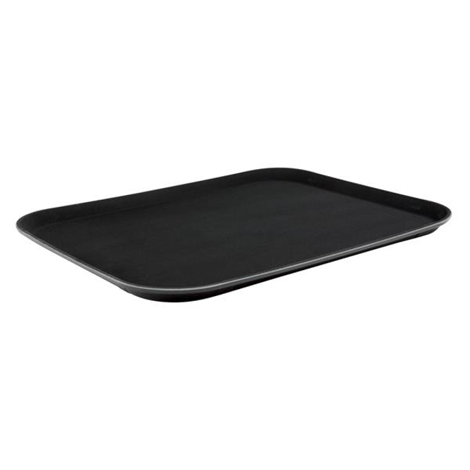 Black Plastic Rectangular Non Slip Tray 14inch x 18inch