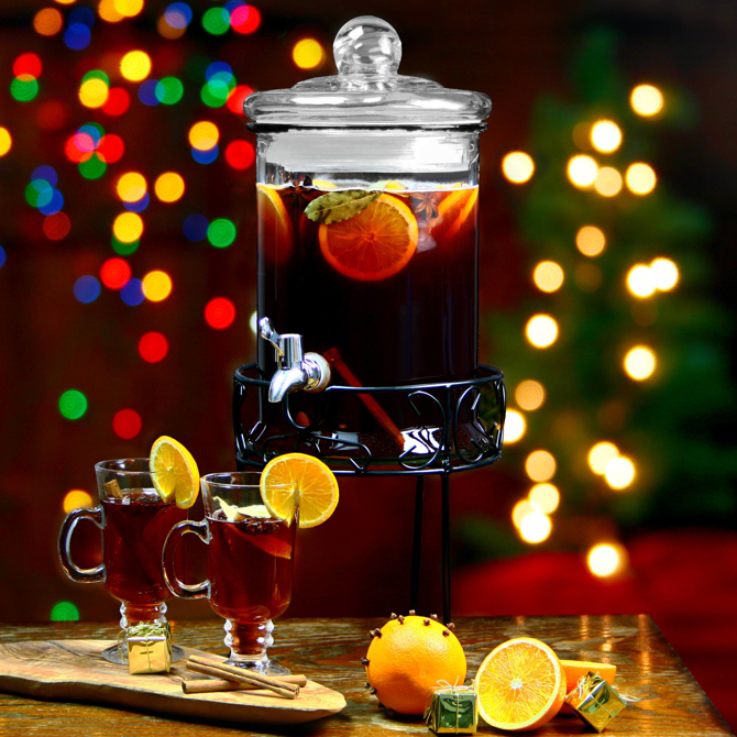 Round Drink Dispenser with Stand 168oz / 4.8ltr