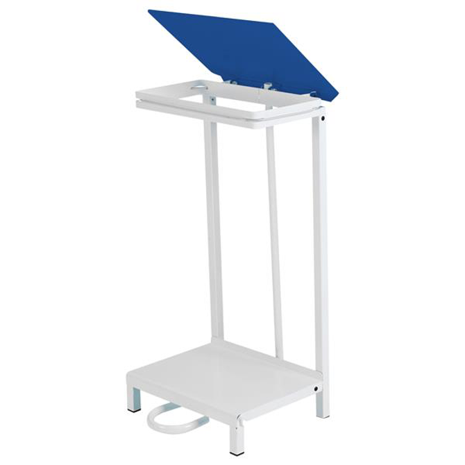 Mobile Polypropylene & Aluminium Open Sack Holder With Blue Lid 92ltr